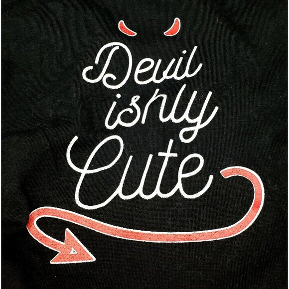 Devilishly Cute Dog Dress Halloween Costume Tutu Devil Medium Red Black Sequins - Picture 3 of 7